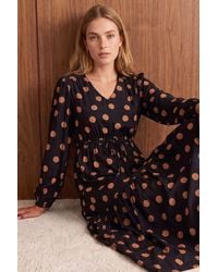 Roman - Polka Dot Stretch Midi Dress - Lyst
