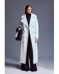 Karen Millen - Italian Manteco Wool Cashmere Db Military Tailored Coat - Lyst