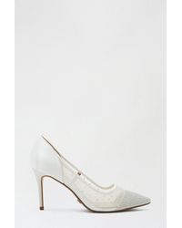 Dorothy Perkins - Showcase Wide Fit White Spring Pearl Court Shoe - Lyst