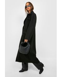Boohoo - Oversized Double Breasted Wool Coat - Lyst