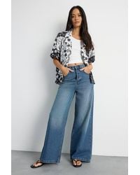 Warehouse - Scarf Print Button Through Blouse - Lyst
