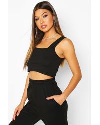 Boohoo - Basic Square Neck Crop Top - Lyst