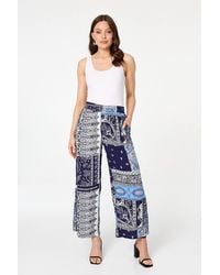 Izabel London - Patchwork Print Wide Leg Trousers - Lyst
