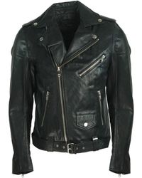 DIESEL - R-lumenirok Black Leather Biker Jacket - Lyst