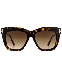 Tom Ford - Square Dark Havana Brown Gradient Sunglasses - Lyst