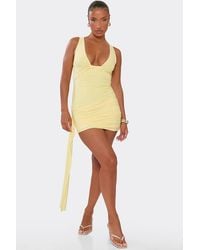 EGO - Sleeveless Drape Mini Dress - Lyst