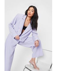 Nasty Gal - Oversized Shoulder Pad Cropped Tailored Blazer - Lyst