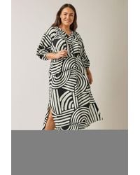 Evans - Abstract Print Midi Dress - Lyst