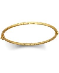Jewelco London - 9Ct Snake Skin Mesh Twist Oval Hoop 3Mm Bangle Bracelet - Lyst