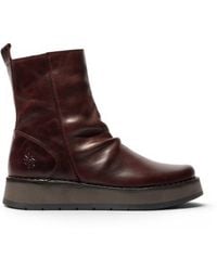 Infinity Leather - Fly London Leather Zip-Up Platform Ankle Boots - Lyst