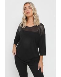 Yours - Mesh Panel Sequin Top - Lyst