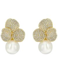 LÁTELITA London - Iris Flower & Pearl Dangle Earrings - Lyst