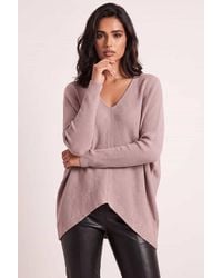 Style Cheat - Ella Oversized Knitted V Neck Jumper - Lyst