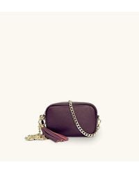 Apatchy London - The Mini Tassel Port Leather Phone Bag With Gold Chain Strap - Lyst