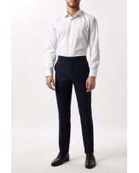 Burton - Slim Fit Navy Check Tweed Suit Trousers - Lyst
