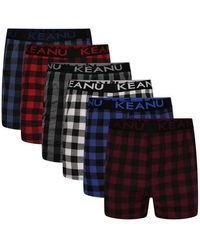 Keanu - Checked Cotton Blend Boxer Shorts (Pack Of 6) - Lyst