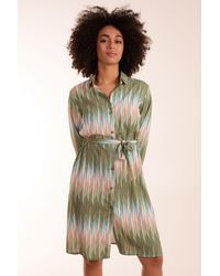 Blue Vanilla - Zig Zag Print Shirt Dress - Lyst