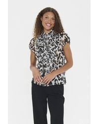 Saint Tropez - Liljasz Short Sleeve Ruffle Shirt - Lyst