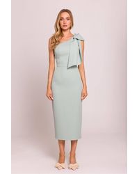 Love Lace - Asymmetric Sleeveless Pencil Dress With Slit - Lyst