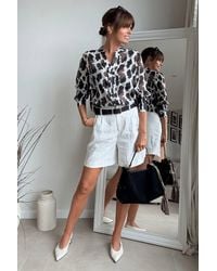Style Cheat - Animal Print Longline Shirt - Lyst