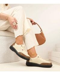 Love Lace - Elegant Slip On Cut Out Shoes With Decorative Laces Platform - Lyst