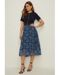 Oasis - Zip Through Floral Pleated Dress - Lyst