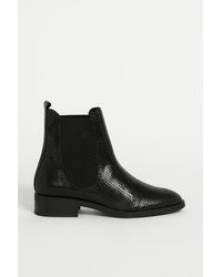 Warehouse - Leather Snake Chelsea Boot - Lyst