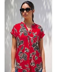 Roman - Floral Puff Print Stretch Top - Lyst