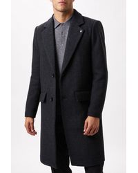 Burton - Twill Wool Blend Overcoat - Lyst