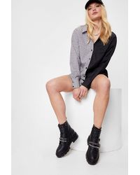 Nasty Gal - Chain-ge Of Plan Chunky Lace-up Ankle Boots - Lyst