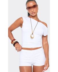 EGO - Fitted Broderie Mid Rise Mini Shorts - Lyst