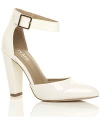 AJVANI - High Heel Ankle Strap Pointed Toe Patent Court Shoes - Lyst
