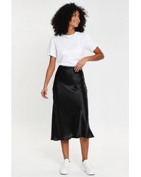 Buy Threadbare Black Mid Length PU Faux Leather Skirt from the