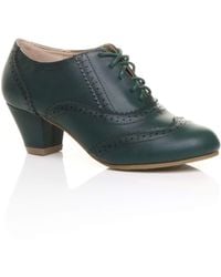 AJVANI - Mid Heel Brogue Ankle Boots Shoe Boots - Lyst
