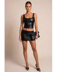 Rebellious Fashion - Darian Faux Leather Vest Top & Mini Skirt Co-Ord Set - Lyst