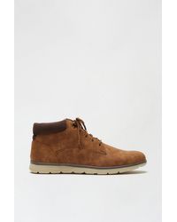 Burton - Tan Leather Look Chukka Boots - Lyst