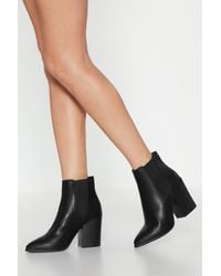 Nasty Gal - Faux Leather Pointed Toe Chelsea Boots - Lyst