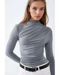 Hiccup - High Collar Drape Detail Blouse - Lyst