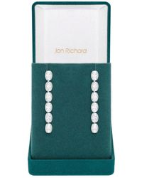 Jon Richard - Rhodium Plated And Cubic Zirconia Tennis Earrings - Gift Boxed - Lyst