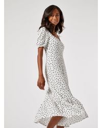 Dorothy Perkins - Petite White Spot Printed Dress - Lyst