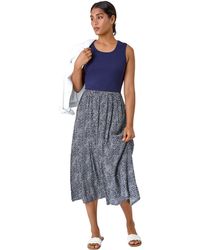 Roman - Contrast Spot Stretch Jersey Pocket Dress - Lyst