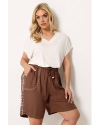 Yours - Embroidered Shorts - Lyst