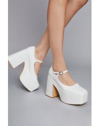 Nasty Gal - Faux Leather Platform Mary Jane - Lyst