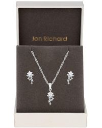 Jon Richard - Rhodium Plated Cubic Zirconia Star Set - Gift Boxed - Lyst