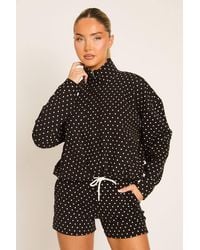 Rebellious Fashion - High Neck Zip Up Jacket & Shorts Co-Ord Set - Lyst