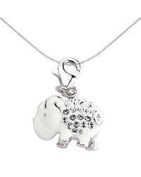 Jewelco London - Sterling Crystal Enamel Elephant Link Charm - Lyst