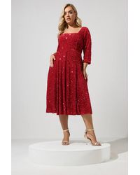 Yours - Sequin Velvet Skater Dress - Lyst