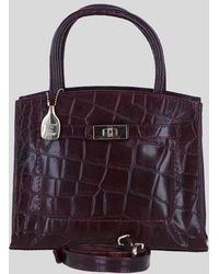 Ashwood Leather - Genuine Leather Structured Handbag With Detachable Crossbody Strap - Lyst
