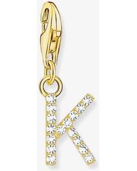 Thomas Sabo - Plated Cubic Zirconia Letter K Charm 1974-414-14 - Lyst