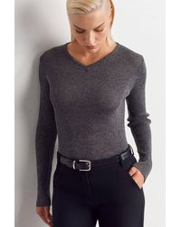 Dilvin - Slim Fit V-Neck Ribbed Sweater - Lyst